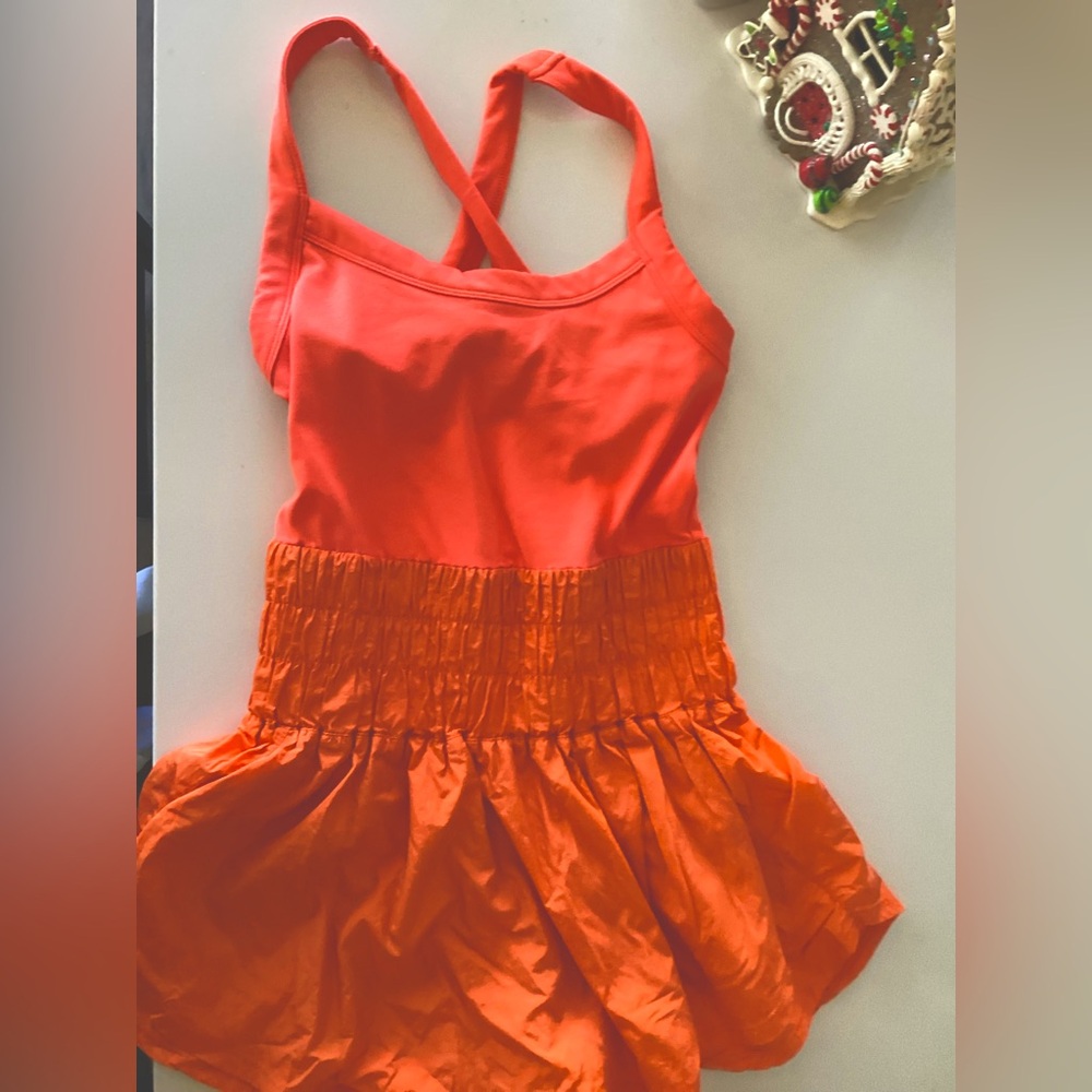 Free People orange romper/ jumpsuit